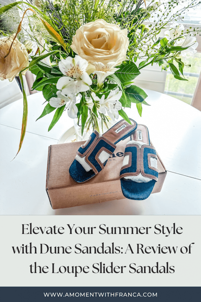 Dune Sandals: A Review of the Loupe Slider Sandals Pinterest Pin